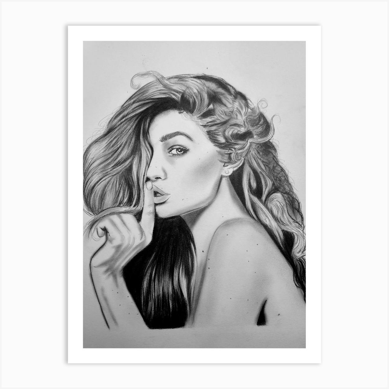 Scribble Art Gigi Hadid - Creatop - Drawings & Illustration, People &  Figures, Celebrity, Other Celebrity - ArtPal
